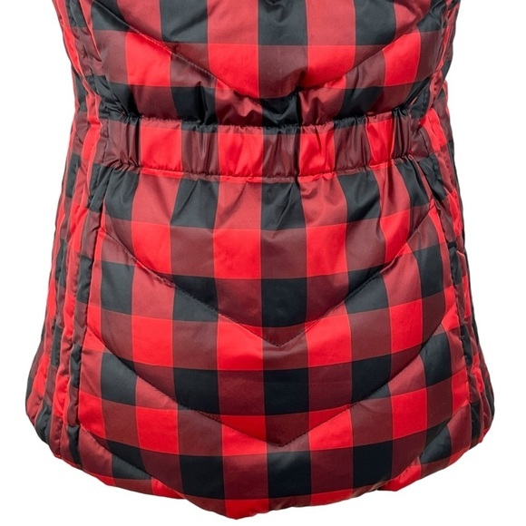 NWT Talbots Down Puffer Vest with Removable Fur Collar Buffalo Check Size XS - Picture 8 of 12